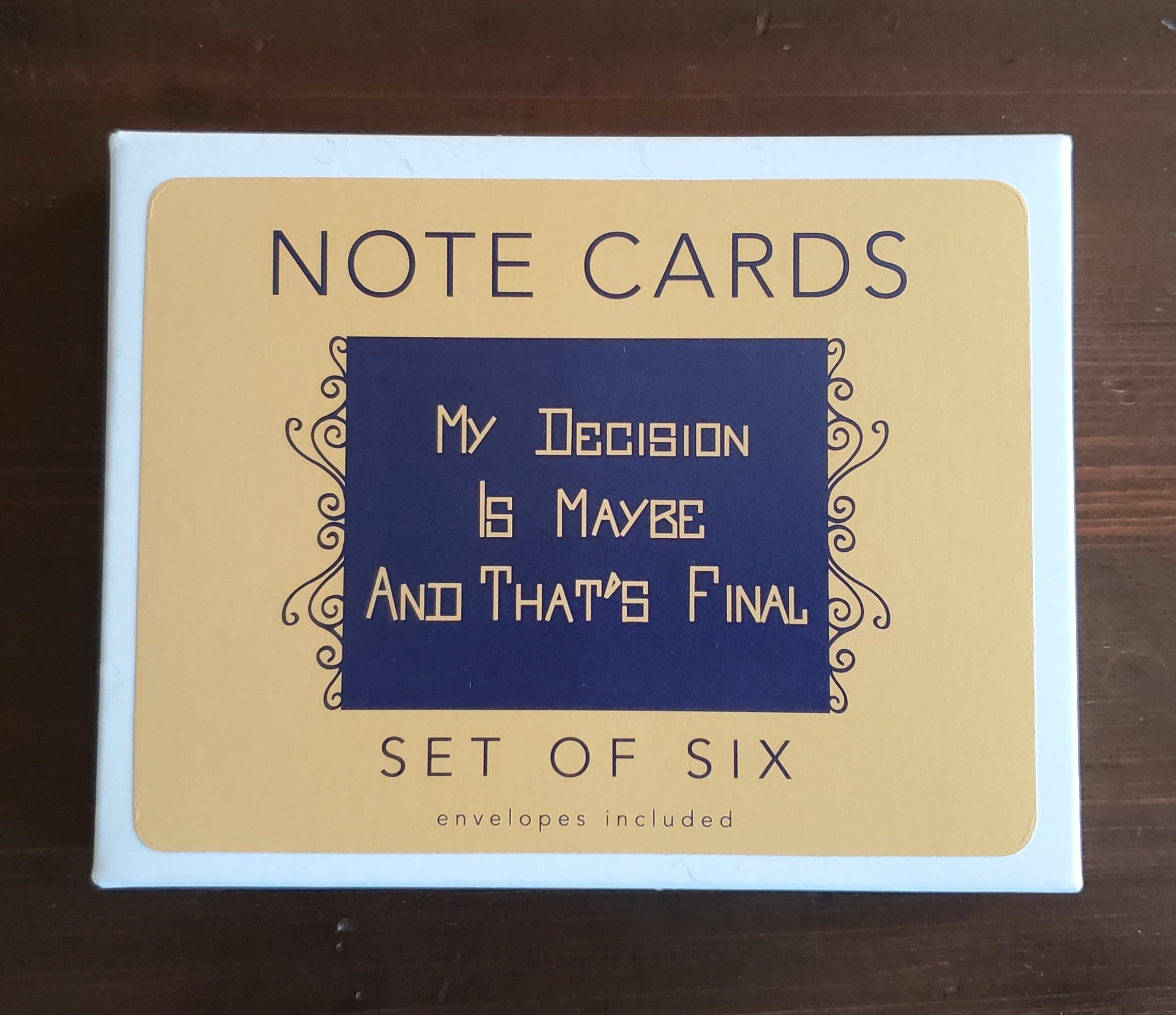 "My Decision is Maybe and That's Final" Notecard Set